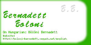 bernadett boloni business card