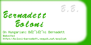 bernadett boloni business card